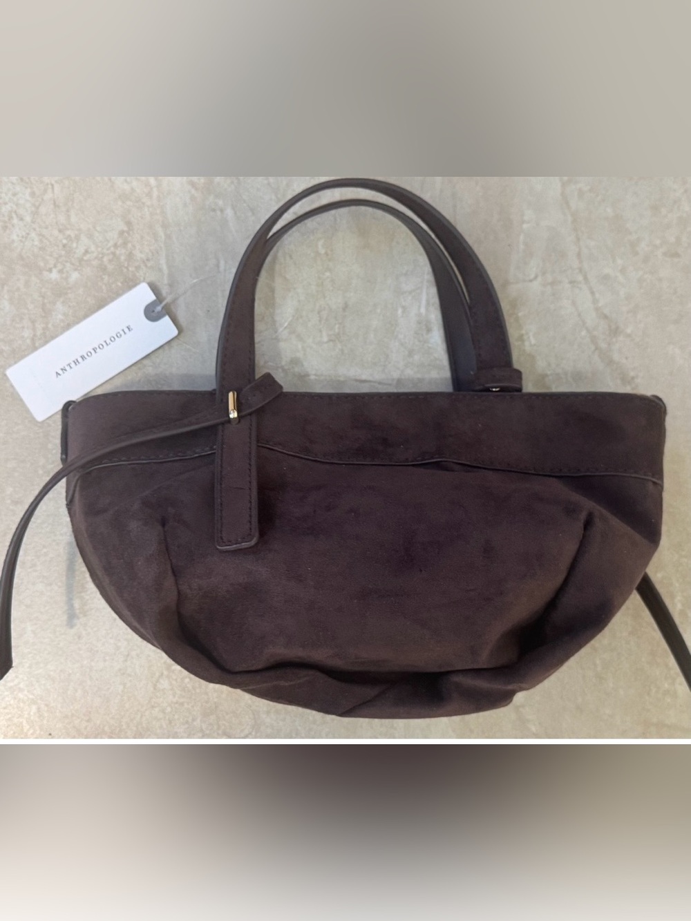 Anthropologies Faux Suede Handbag - Picture 6 of 14